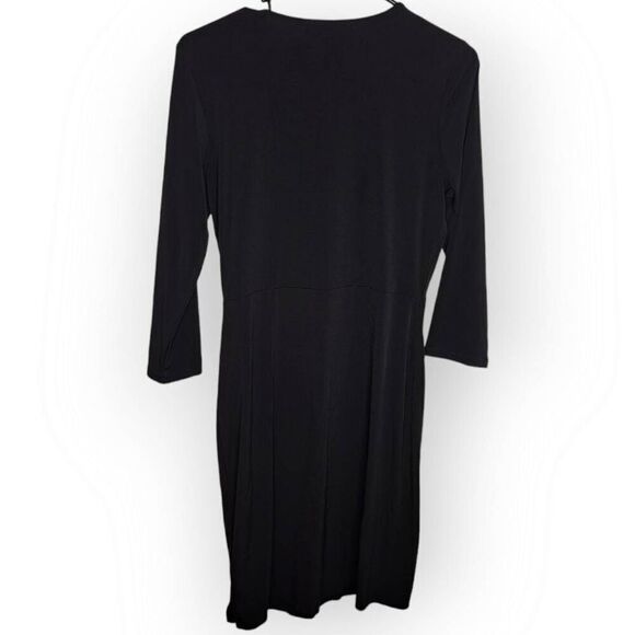 Michael Michael Kors Women's Dress Black V-Neck Gold Accents Classic Elegant siz - Picture 4 of 7
